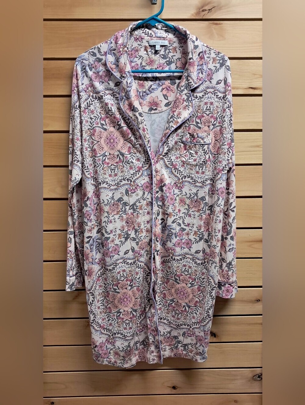 Johnny Was "The Neena" Long Sleeved Pajama Shirt Size L - Picture 2 of 7